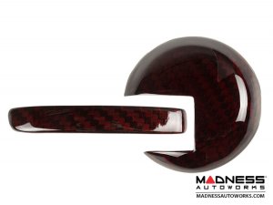 FIAT 500 Interior Door Handle Kit - Carbon Fiber - Red Candy